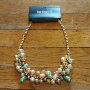 Pier 1 Imports colorful rainbow pastel iridescent necklace. Easter. Spring